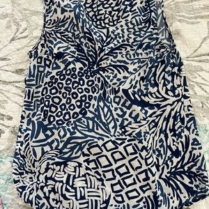 Lilly Pulitzer Blue & White Silk Top Small